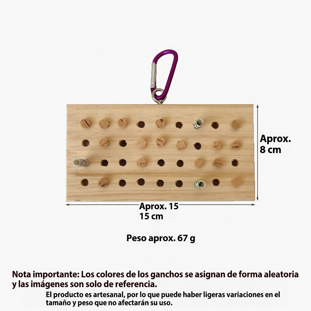 Juguete de entrenamiento y descompresión de madera para aves