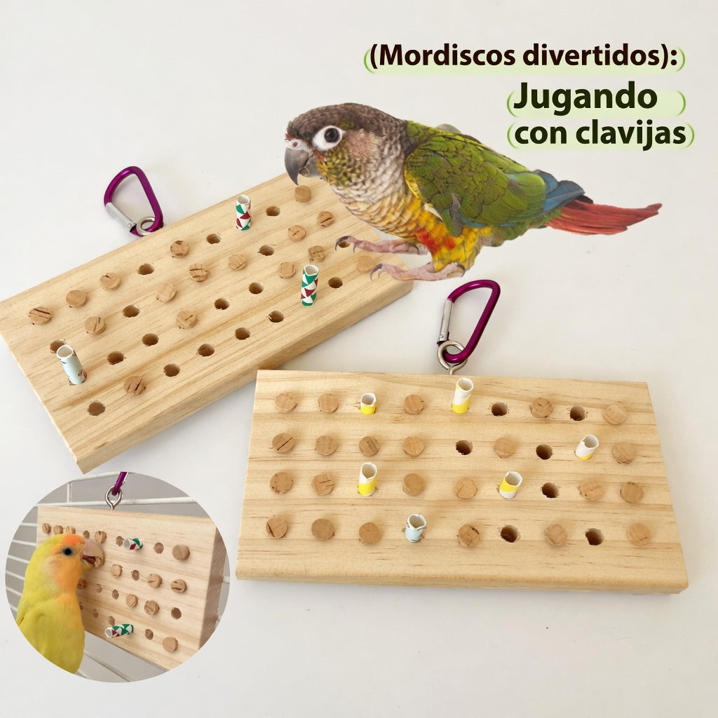Juguete de entrenamiento y descompresión de madera para aves