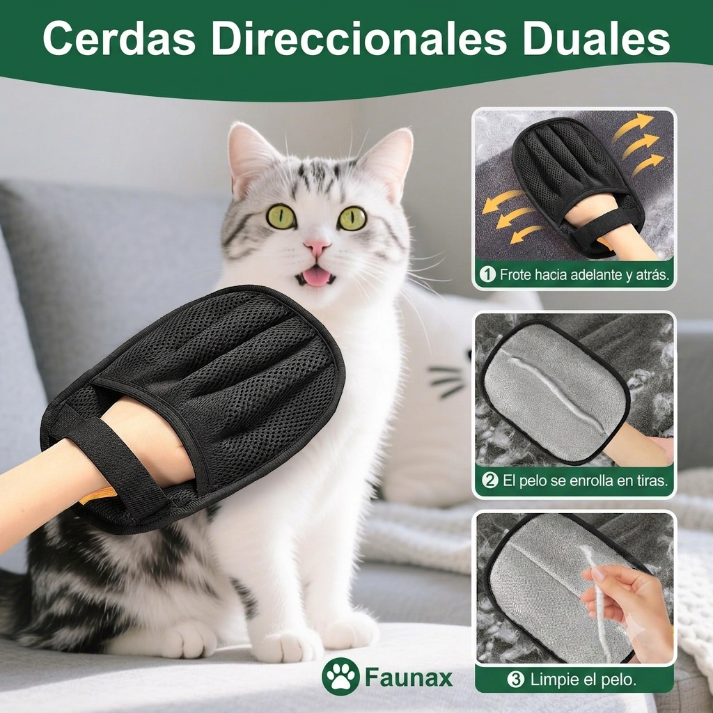 Guante para eliminar pelo de mascotas (perros y gatos)