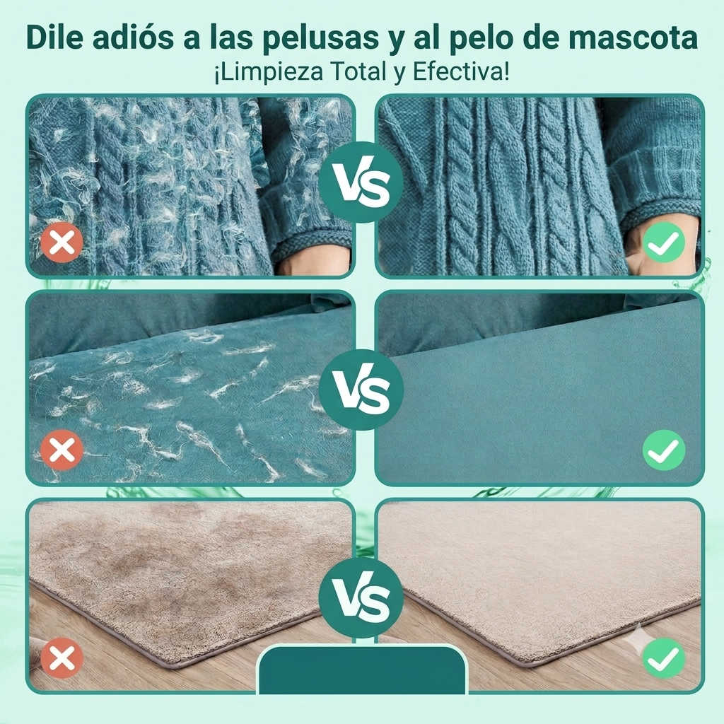 Guante para eliminar pelo de mascotas (perros y gatos)